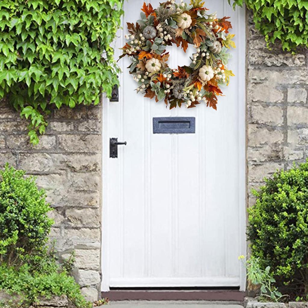 Door Autumn Fall Wreath Thanksgiving Wreaths Wall and Mantels Decoration Holiday Decor Party Favors Supplies Durable