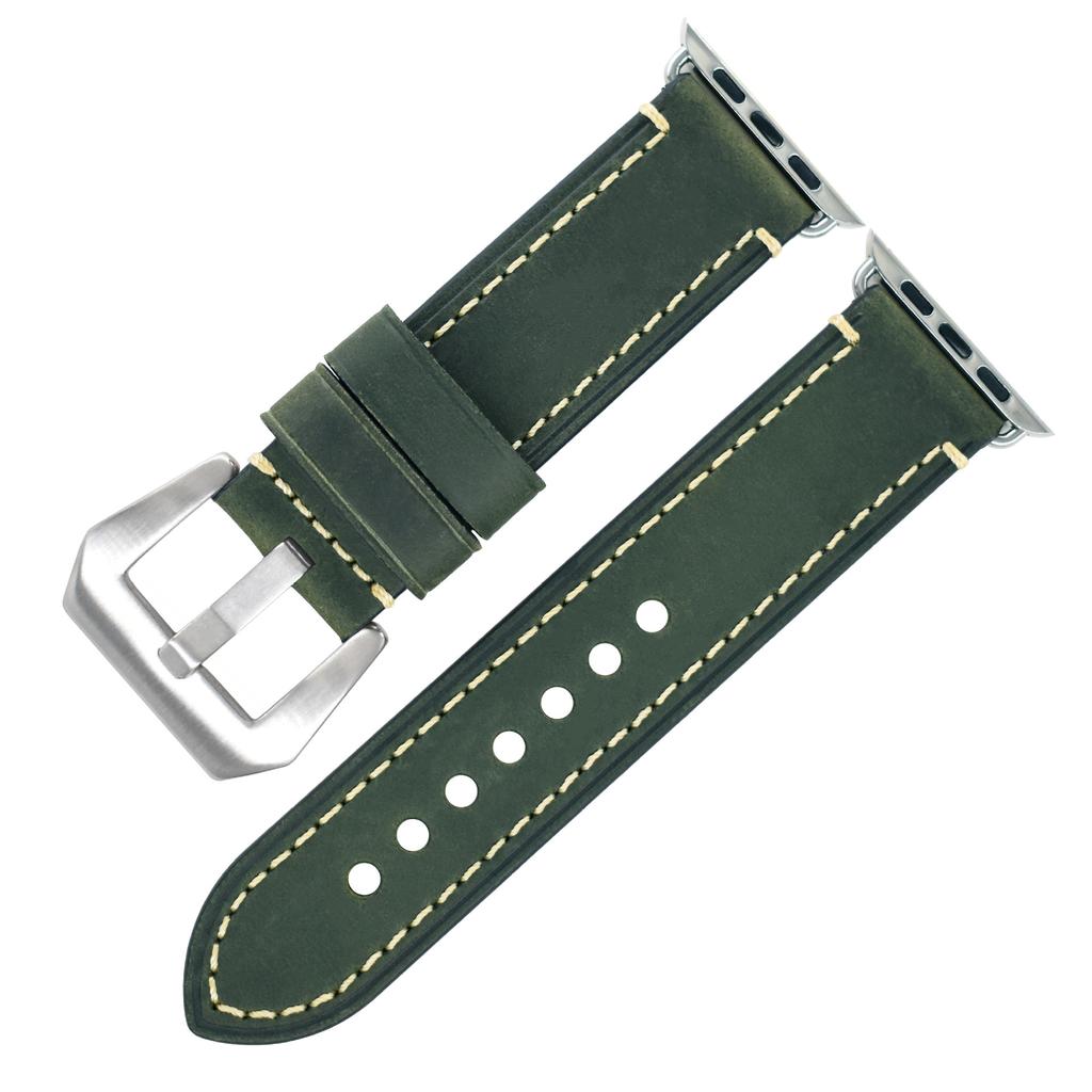 Suitable For Apple S7 Watch Apple Iwatch Strap First Layer Crazy Horse Leather Pin Buckle Watch8 Watch Strap