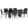 VidaXL Ensemble à Manger de Jardin avec Coussins 9 pcs, Table et Chaise de Terrasse, Meubles de Patio, Mobilier d'Extérieur, 3213495