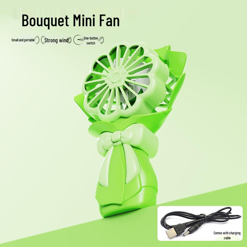 Portable Mini Cartoon Flower USB Desk Fan - Student Gift
