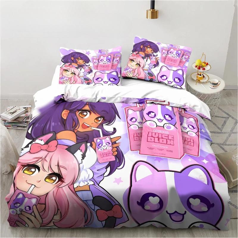 

Wings Bedding Set Boys Girls Twin Queen King Size Duvet Cover Pillowcase Bed boys Adult with Cartoon Game Cute Aphmau Tool 135X200cm