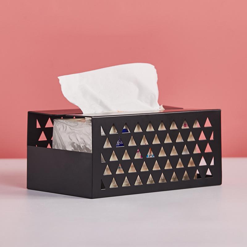 Kitchen Tissue Boxes Home Iron Multifunctional Office Crafts Seat Type Toilet Paper Storage Case Bedroom Metal Tissue Dispenser