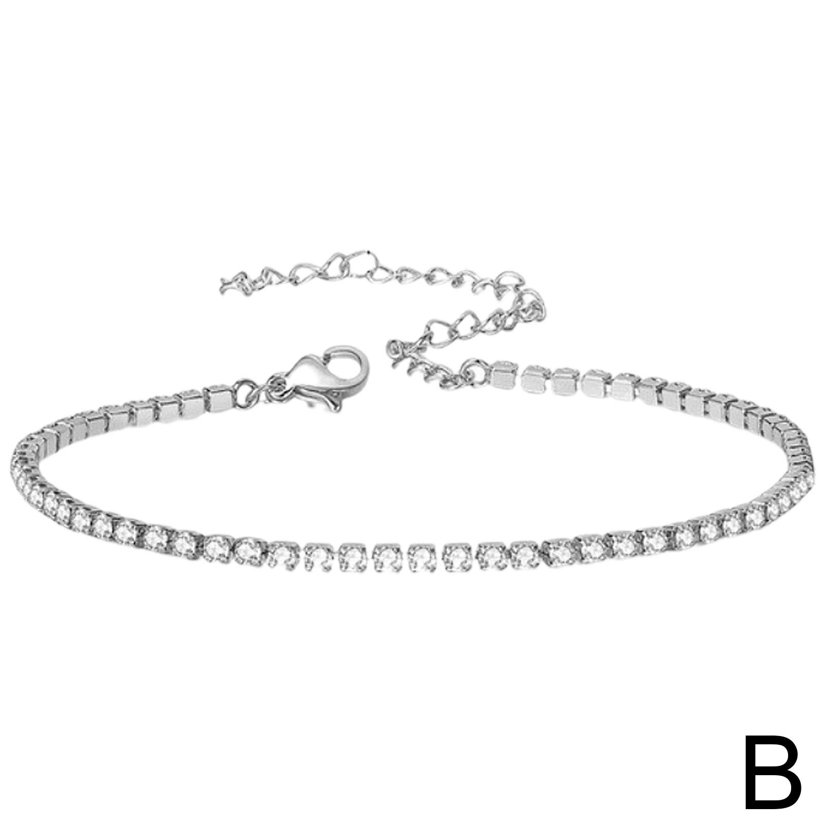 Простые теннисные браслеты со стразами для женщин — фото 14