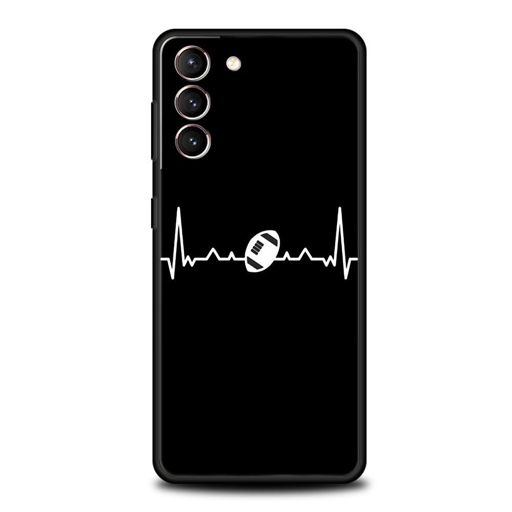 

Phone Case For Samsung Galaxy S24 S23 Ultra S22 S21 S20 FE 5G S10 S10E S9 Plus S8 Soft Silicone Black Cover Rugby Ball Samsung S10E