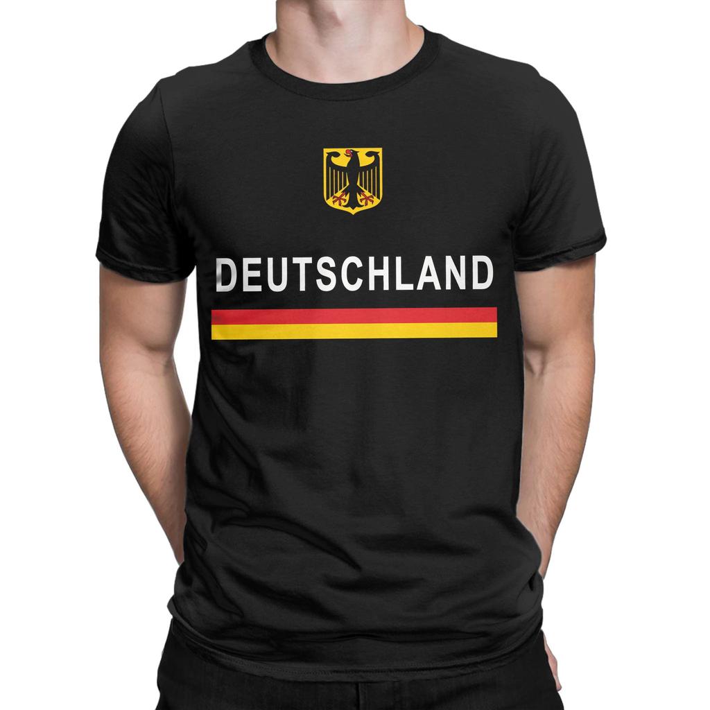 Deutschland Flag And Emblem Germany T Shirt for Men Cotton Novelty TShirt Round Neck Tees Short Sleeve Clothing Gift Idea