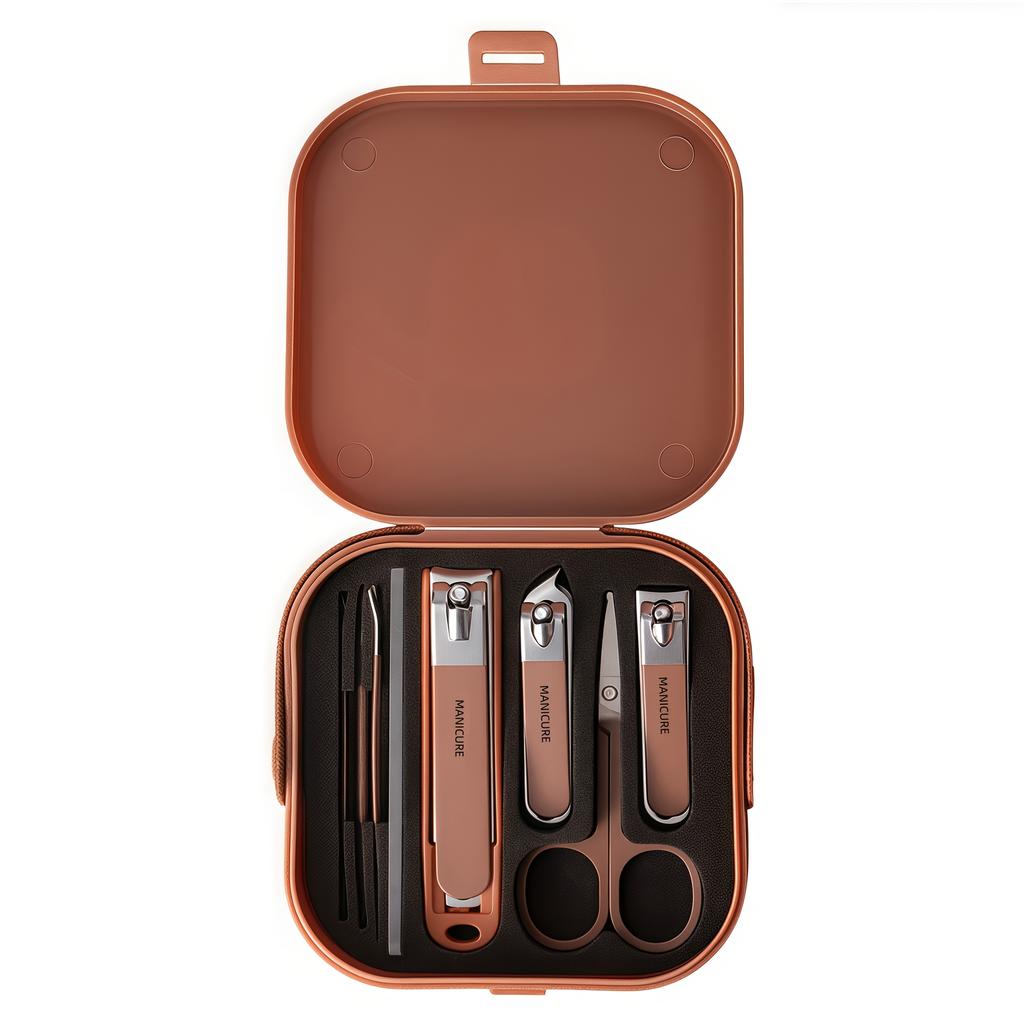 8pcs Stainless Steel Nail Clipper Set, Including a Beautiful Storage Box and Anti-splash Nail Clippers
