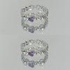 2 Pieces Adjustable Rings Purple Rhinestone Engagement Rings Y2K Rings Aesthetic Jewelry Alloy Material Gift for Women