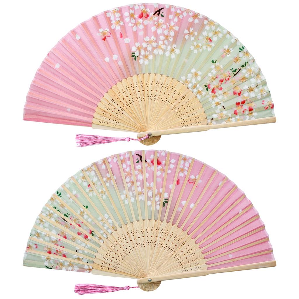 Boshiho Folding Floral Japanese Japanese Accessory Women's Fan, Bamboo, Rayon, Print, Stylish, Style, Elegant, Gorgeous,