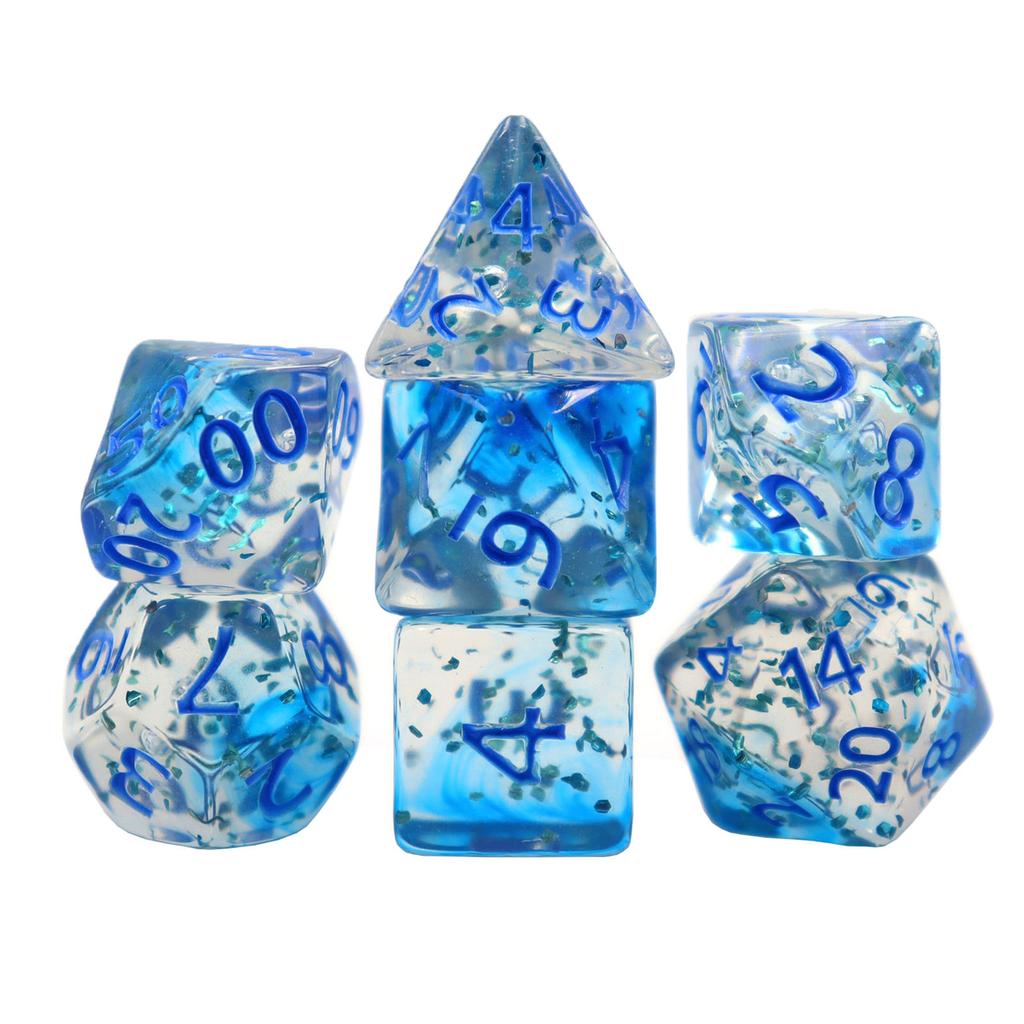7-teiliges Kristall-Stil Dnd Würfelset - Polyedrische RPG Würfel für Tabletop Gaming, Funkelnde Edelstein TTRPG Zubehör