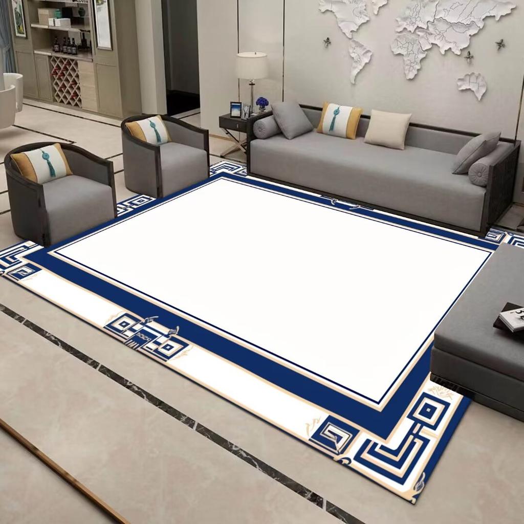 European Marble Non-slip Living Room Carpet Luxury Washable Big Size Rug for Home Coffee Table Decor