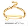 Custom Personalized Name ID Bracelet Gilrs Boy Gifts, Stainless Steel Curb Chain Link Crown Bracelet Not Allergic