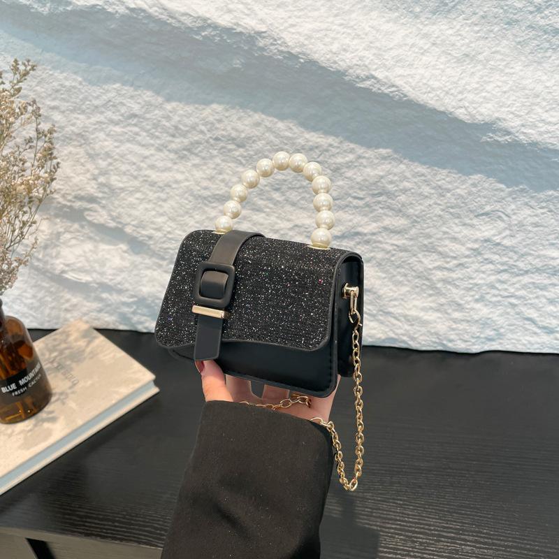 

New fashion shoulder bag niche design portable small square bag women s bag spring messenger bag чёрный