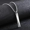 Hip Hop Gold Color Pendant Necklace Men's Women's Stainless Steel Cubic Zircon Charm Rock Jewelry Shiny Square Accessories