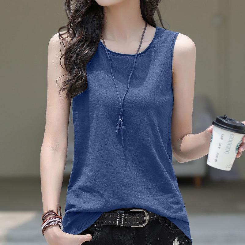 Women's Bamboo Cotton Sleeveless Vest - 2025 Summer Collection - Versatile, Loose Fit Top