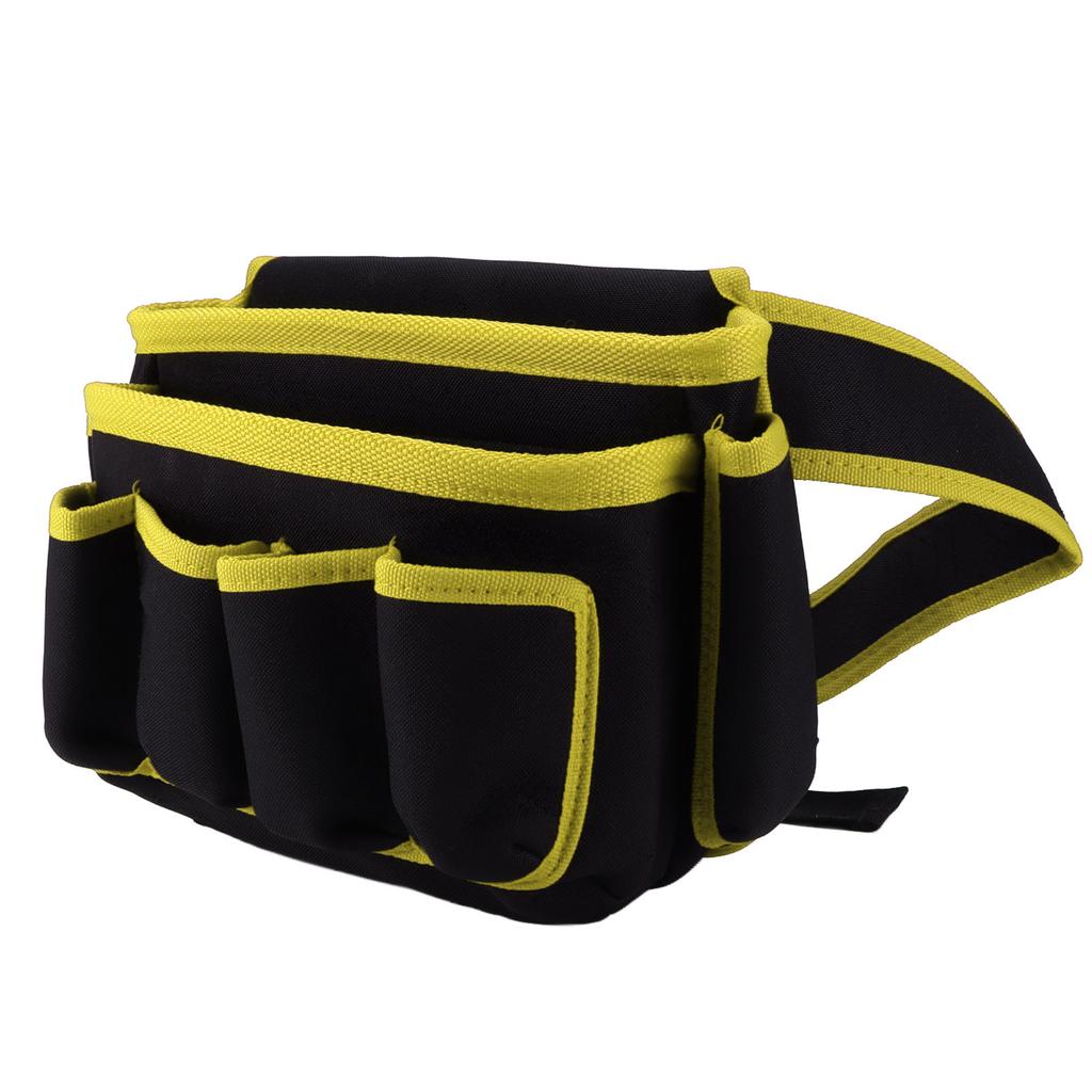 Multi Pockets Electrical Tool Bag Waist Hanging Pack Multifunctional Adjustable Tool Belt Waist PouchYellow Edge