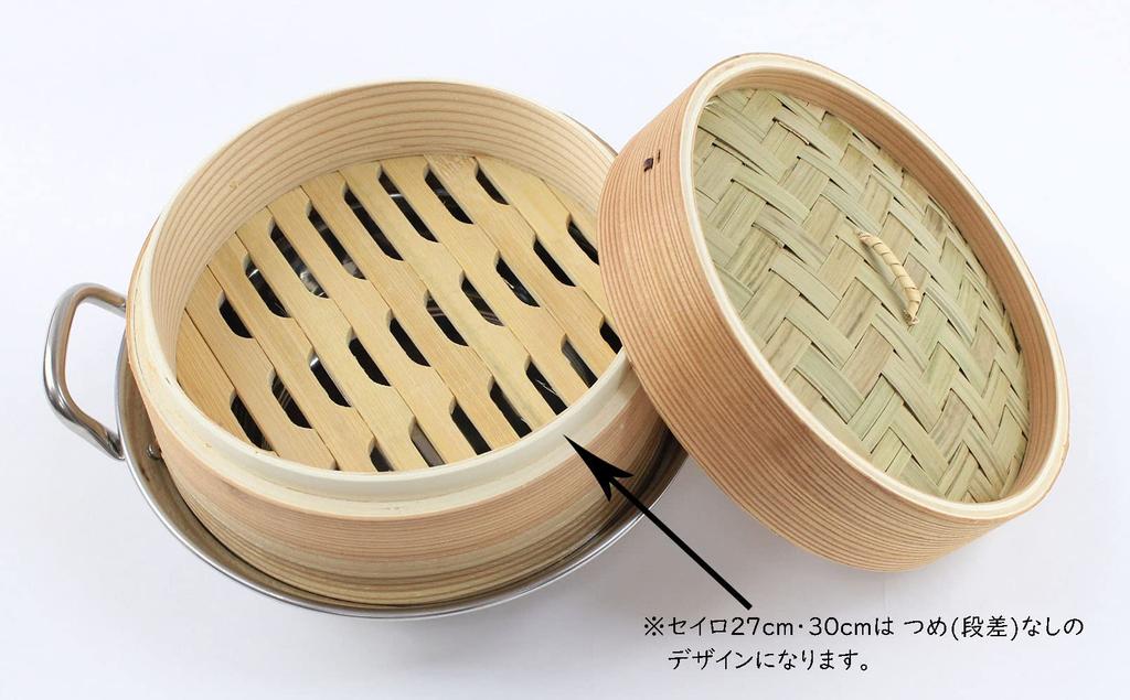 Manyo Made In Japan IH Compatible Stainless Steel Pot 30cm Set EX00412A Silver Color (Pot)/Natural (Seiro)