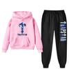 Womens Winter Casual Hooded Sweatshirt Pants Set With Print Loose Fit Streetwear