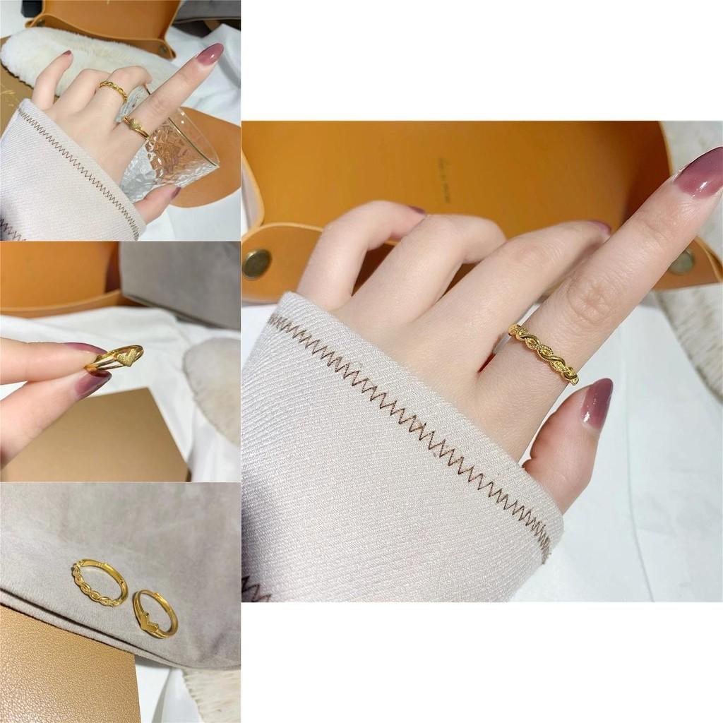 Fashionable Gold Plated Adjustable Heart Twisted Ring Unique Design For Women Gifts