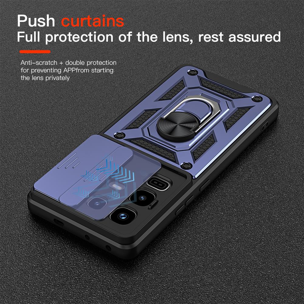 KEYSION Shockproof Case for Infinix Note 50 Pro+ 50S 50X 5G Slide Camera Protection Ring Phone Cover for Infinix Note 50 Pro 4G