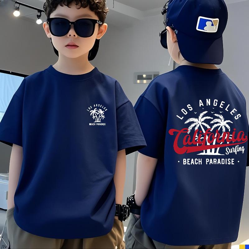 Sommer Baumwoll-T-Shirt für Jungen mit lockerer Passform - Kurzarm, Rundhals Sportoberteil