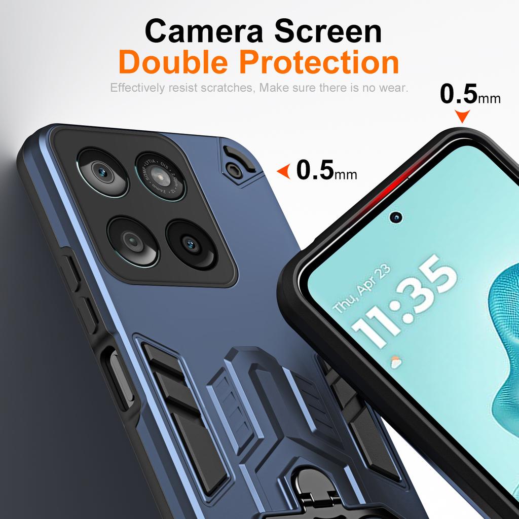 For Motorola Edge 60 Fusion 5G/Edge 60 5G Case Ring Holder Kickstand PC+TPU Shockproof Phone Cover