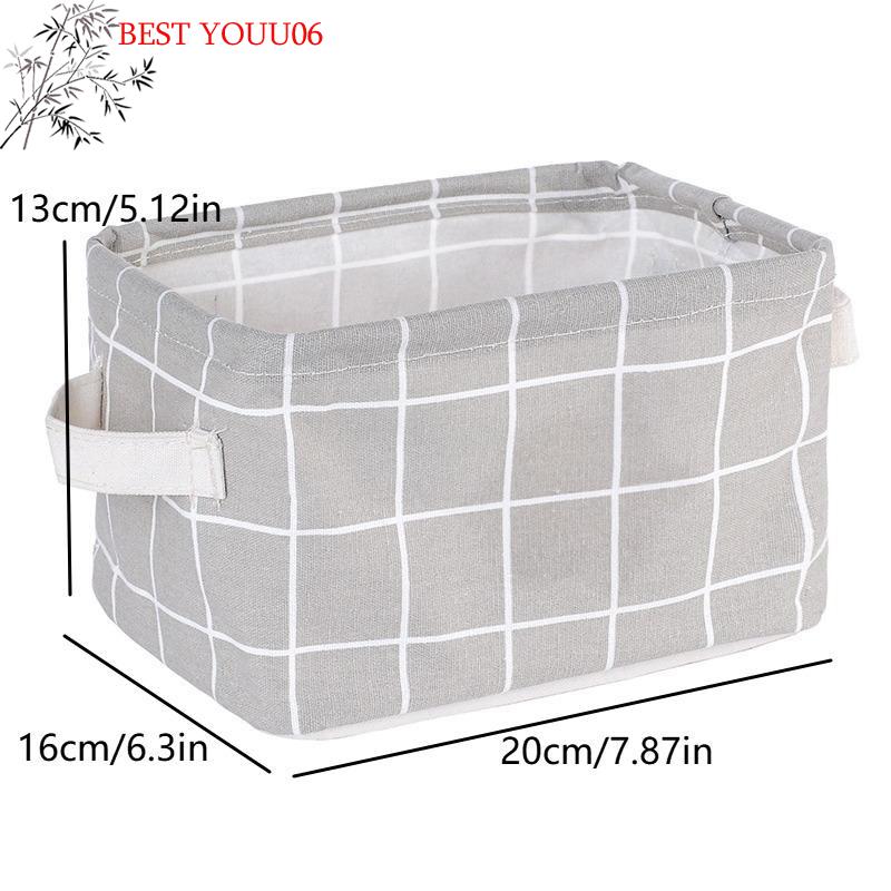 (YOUU06)1 Stück Baumwoll-Leinenstoff Wasserdichte Kleinteilekorb Aufbewahrungsbox Kosmetik Spielzeug Organizer Unterwäsche Socke Stoff Aufbewahrungstasche