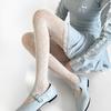 Womens Nylon Sheer Pantyhose Lace Detailing Slimming Pantyhose Solid Color Hollowout Geometric Pattern Stockings Hosiery