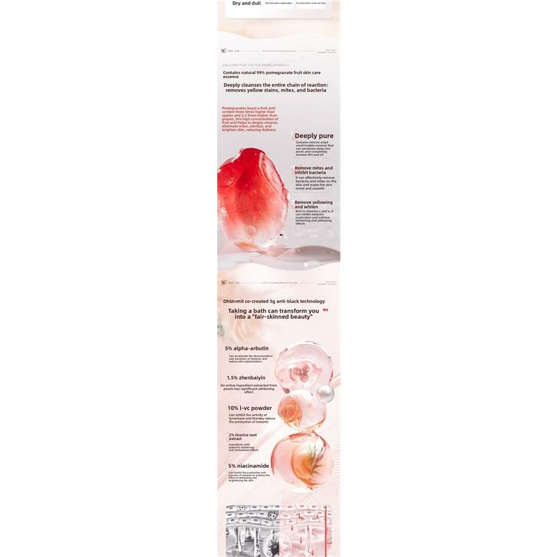 OHBT 500ml Pomegranate Salicylic Acid Shower Gel, Gentle Cleansing Nourish Body Wash, Fragrance Moisturizing Bath Lotion Gel