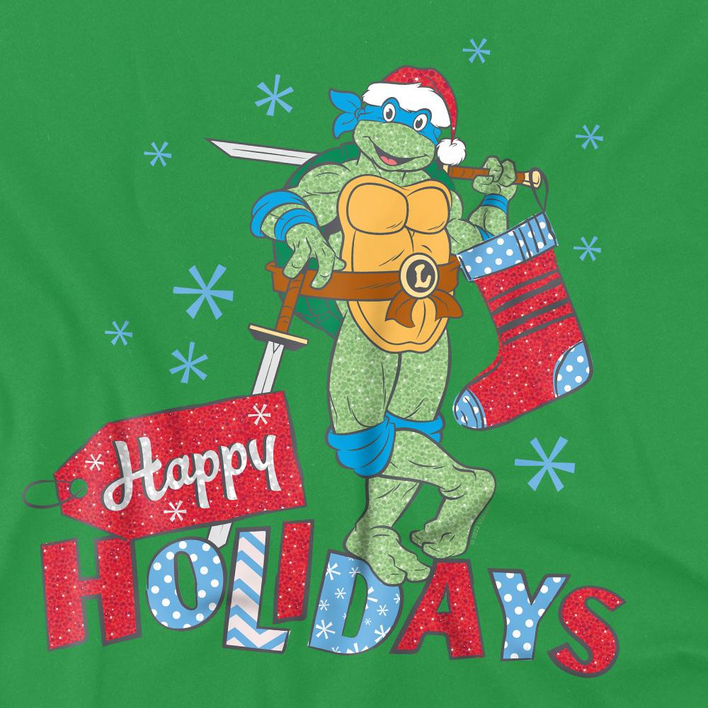 Teenage Mutant Ninja Turtles Mens Happy Holiday Sparkle Christmas T-Shirt