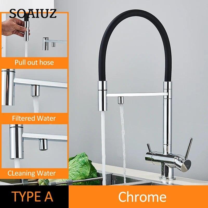 Black Grey Filtered Kitchen Faucet Water Filter Kitchen Faucets Filter Faucet Mixer Water Purification Water Drinking Water Taps