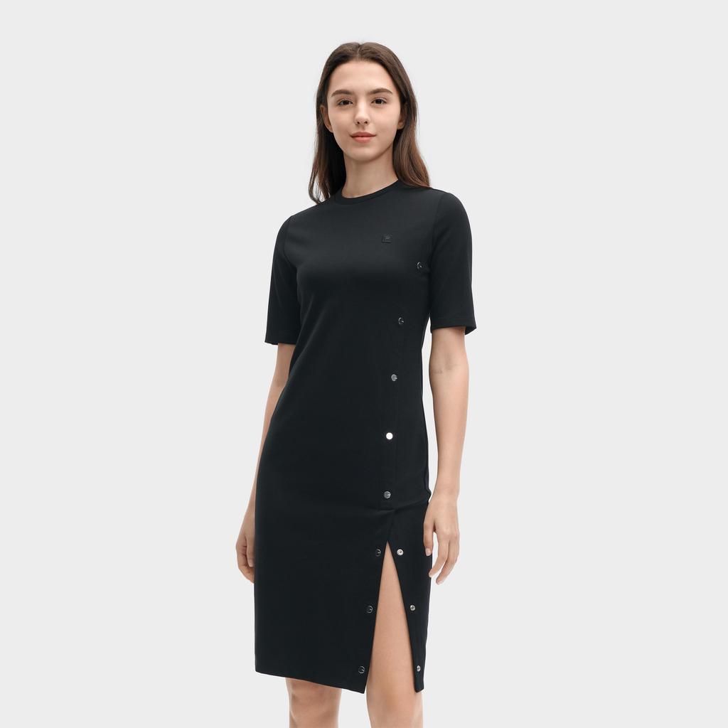 New FILA Short Sleeved Dresses Women's Black F11W425304FBK