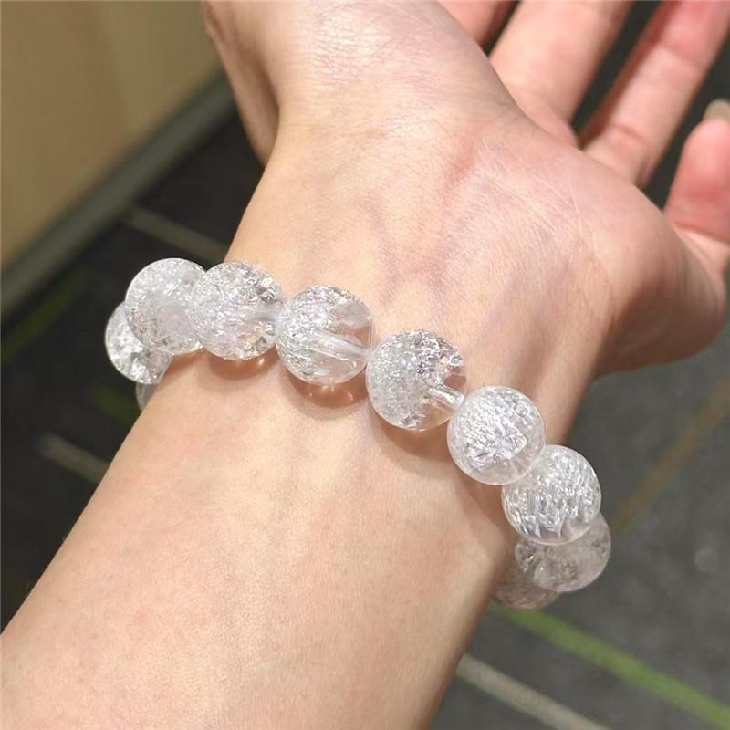 Natural White Crystal Fireworks Super Seven, Copper Super Half Pot Cornucopia Rainbow Energy Crystal Bracelet