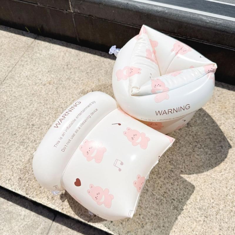 2Pcs Children Swimming Gear Arm Swimming Rings Toddler Inflatable Kids Arm Float Rings Arm Bands Kids Swim Arm Floaties