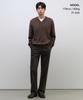 MUSINSA STANDARD Whipcord Straight Hidden Banding Slacks [Dark Brown]