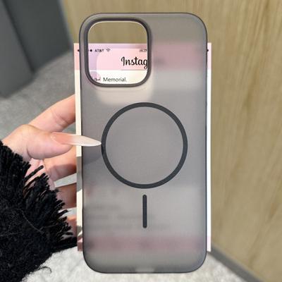 Ultradünne Matte Magnetische Kabellose Ladehülle Transparent für iPhone 16 15 14 13 12 Pro Max Plus für Magsafe Stoßfest Hart PC Abdeckung