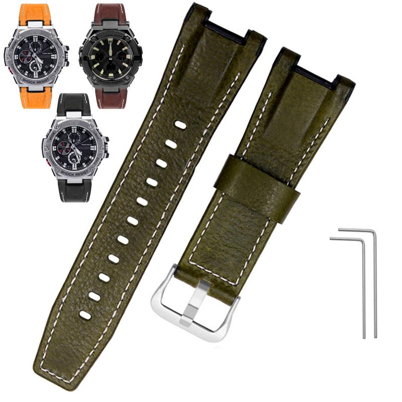 

Шкіряний ремінець для годинника ONECanvas Для Casio GST-B100 S130 W300GL 400G W330 GST-W120L s120 W130L Серії S100 Чоловічий Модифікований Ремінець 26 мм MN 26mm