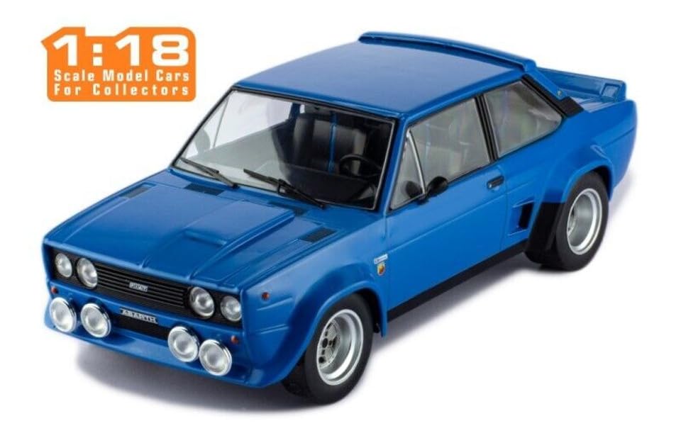 IXO Fiat Abarth Diecast Car Scale FIAT 131 Abarth Rally 1980 1/18 (Blue)