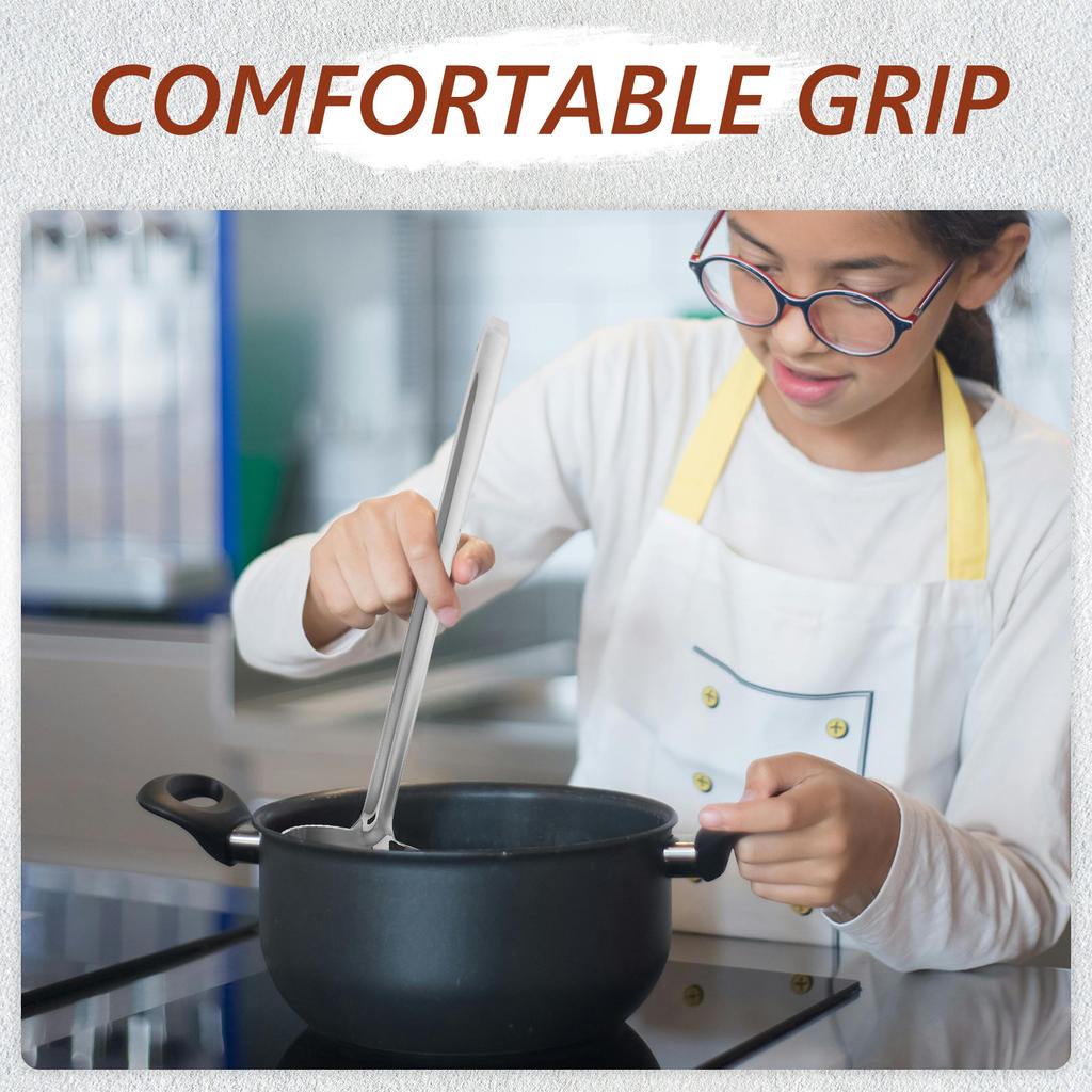230Ml Stainless Steel Ladle Deep Soup Spoon Long Handle Hook Soup Serving Porridge Sauce Spoon Kitchen Cooking Utensil
