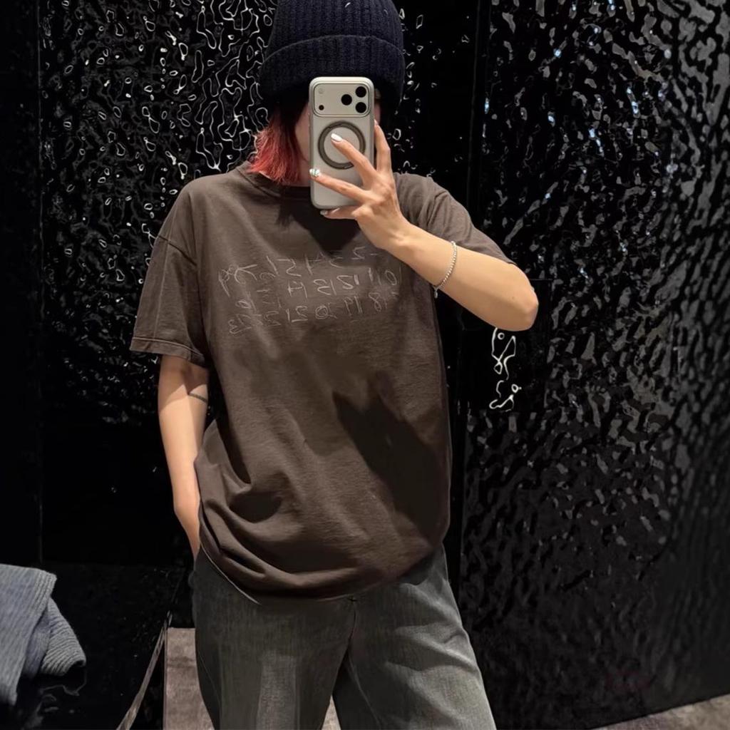 2026 Spring/Summer Women's Casual Cotton Round Neck Letter T-Shirt - Loose Fit, Short Sleeve, Trendy & Versatile