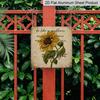 2D Flat - 1pc Inspirational Sunflower Aluminum Metal Plaque, "Be Like A Sunflower" Positive Quote Sign, Retro Floral Wall Decor, Farmhouse Rustic