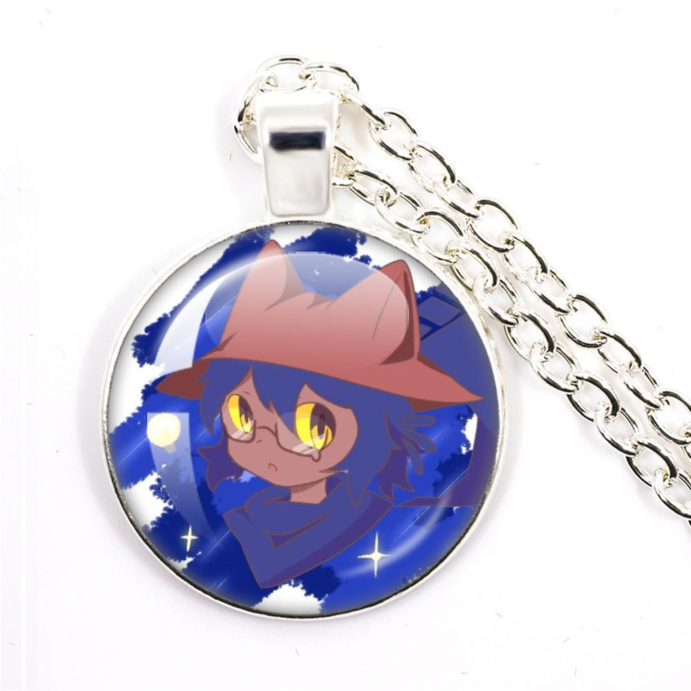 Niko Oneshot Necklace Anime Creative Cartoon Niko Pancakes Glass Cabochon Pendant Necklace Charm Jewelry Gift Jewelry