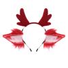 Handmade Plush Deer Antler Headband With Faux Fur Ears Cosplay Accessory Women Men Festival Party Costume