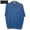 JOHN SMEDLEY ISIS Indigo 30 Gauge Cotton Short Sleeve Knit Polo Shirt Tops L IndigoUsed