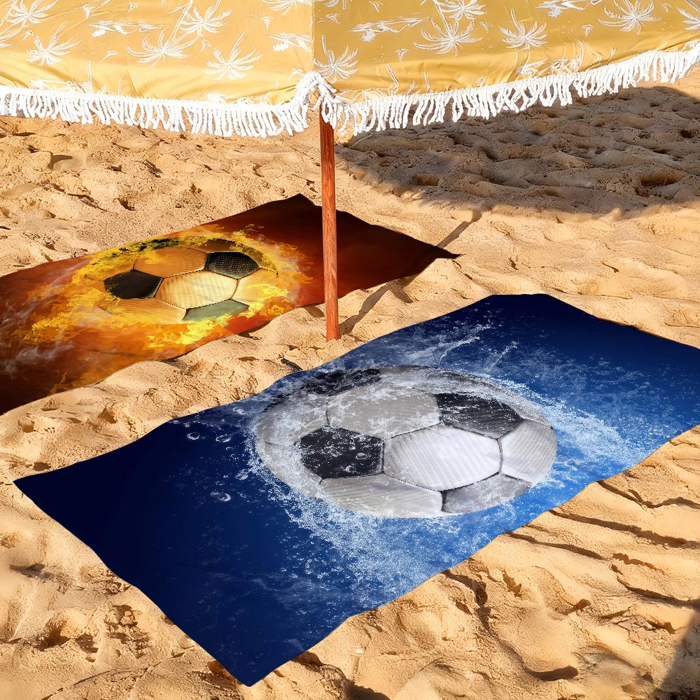Sports Soccer Print Towel Quick Drying Beach Towels Are Suitable For Swimming Pools Camping Yoga And The Gym