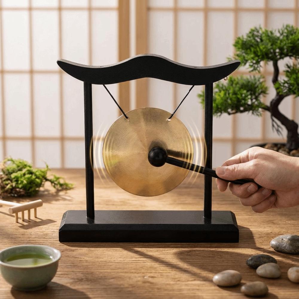 Fortune Copper Bell Relaxation Feng Shui Metal Cymbals Desktop Gong  Living Room Decor