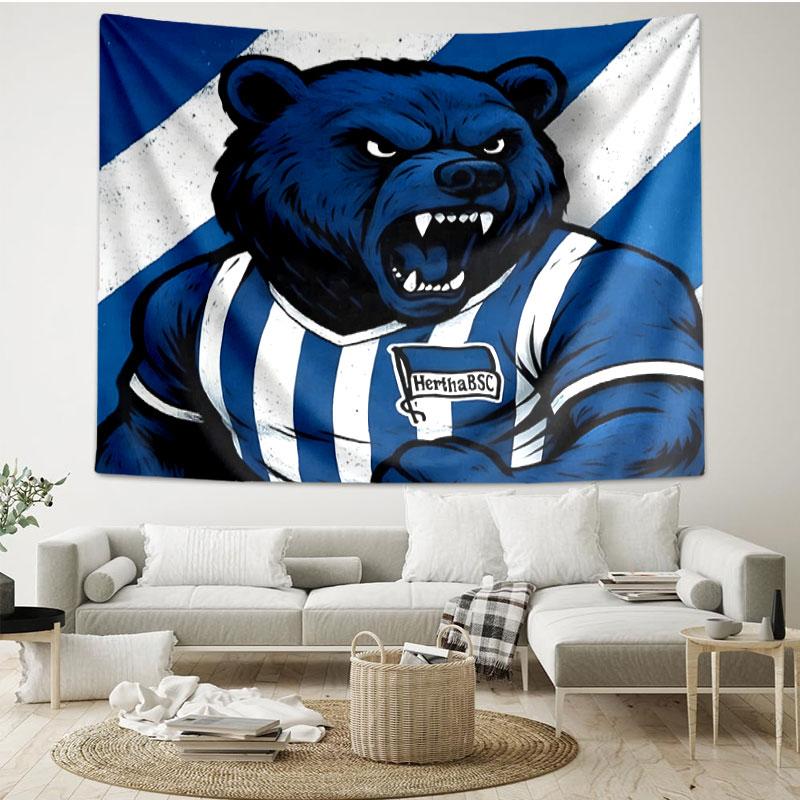 Hertha BSC Print Tapestry - Portable Wall Decor Cloth, for Home, Dorm, Travel, Bedroom, Living Room - Ideal Birthday Housewarming Gift