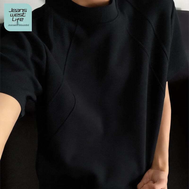 

JEANSWEST LIFE Men s American Retro Spliced Short Sleeve T-shirt 3XL