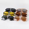 Fashion Vintage Yellow Pilot Sunglasses for Women Men Retro Tortoiseshell Double Bridge Square Aviation Sun Glasses UV400 S227