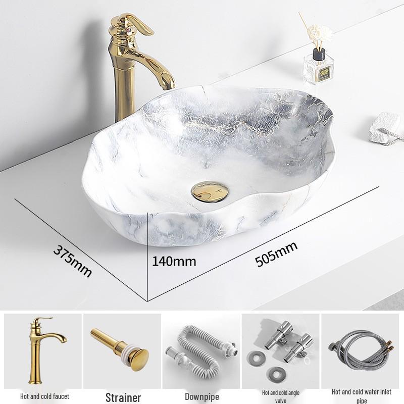 Tengxiang Ivory White Ceramic Marble Countertop Single Hole Top-Mount Sink