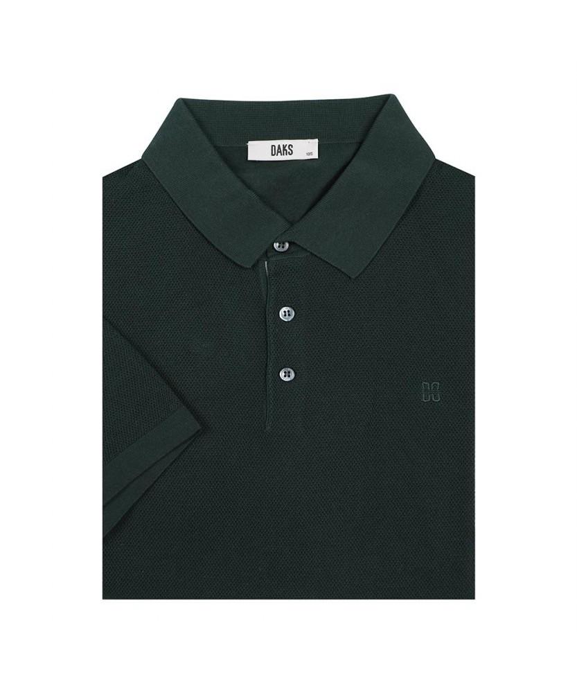 Dagseusyeocheu Cotton Blend Short Sleeve Collared Knit Green_Dls1Swts150E2